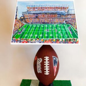 football lamp with small brass finial