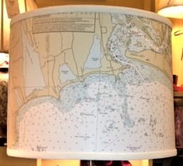 Nautical Chart Drum Lampshade