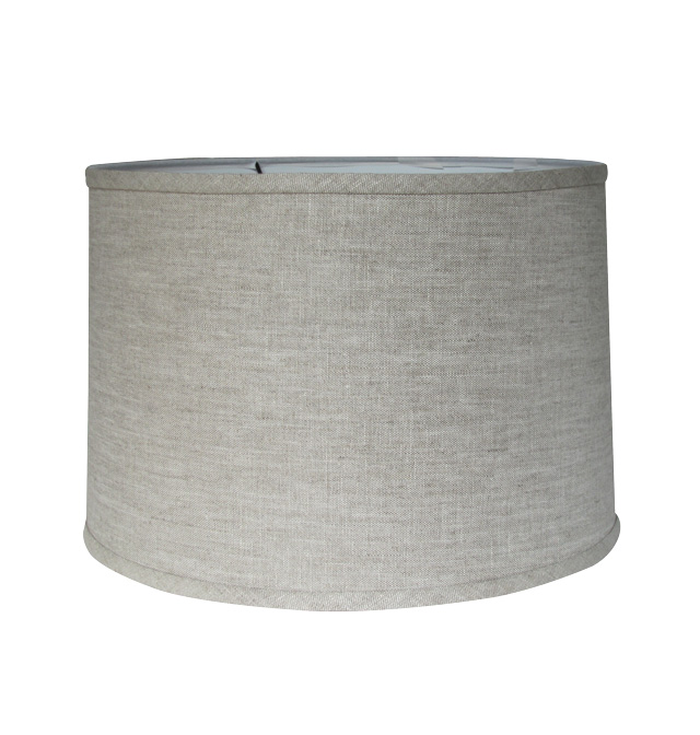 Retro-Drum Hardback Lampshade in L528 Heather Linen