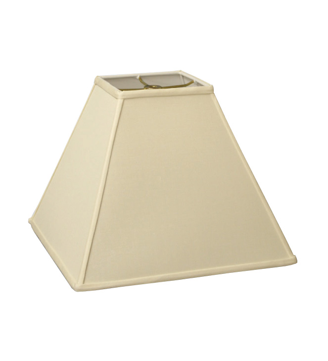 Deep Square Hardback Lampshade in Pongee Silk Egg
