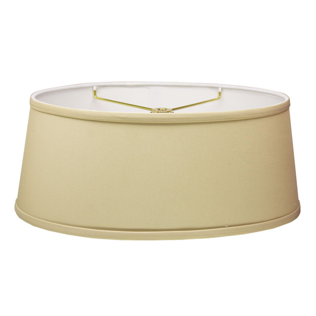 Short Oval Hardback Lampshade in Pongee Quartz