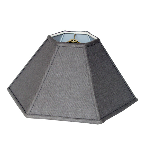 Hexagon Coolie Hardback Lampshade in 523-Gray Linen