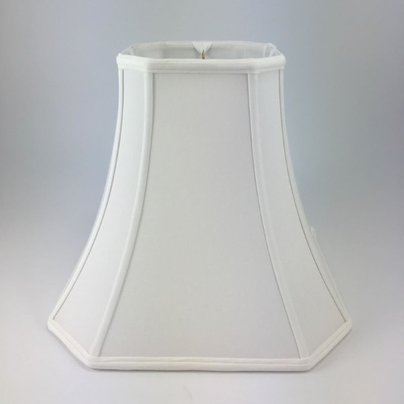 Deep Cut Corner Square Bell Silk Lampshade - Large