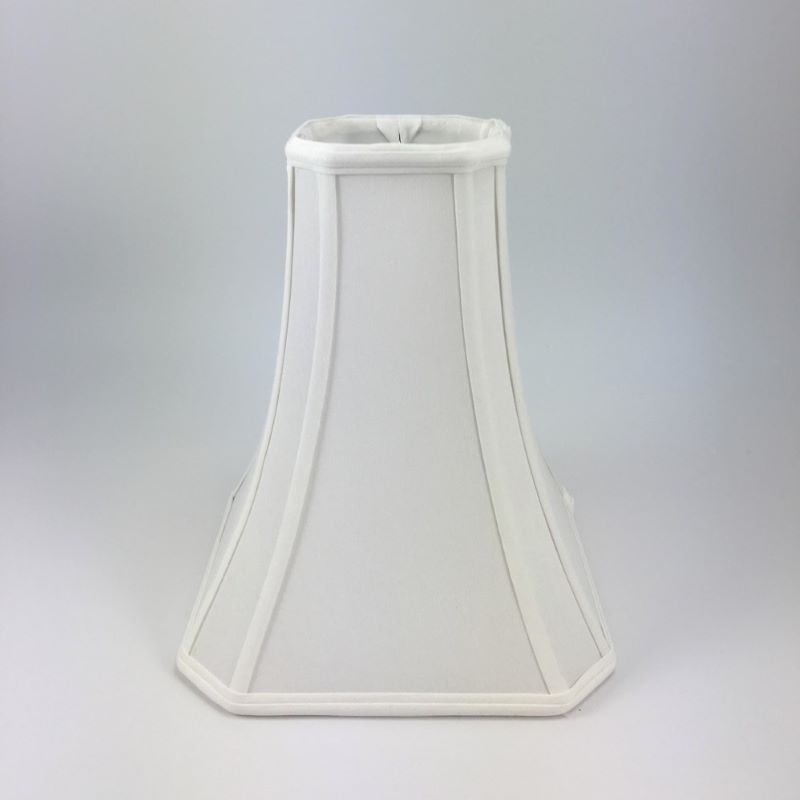Deep Cut Corner Square Silk Bell Lampshade - Small