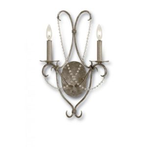 Currey Crystal Lights Silver Wall Sconce 5980