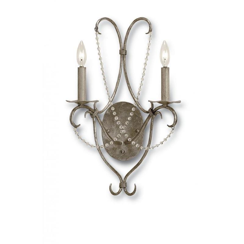 Currey Crystal Lights Silver Wall Sconce 5980