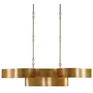 Currey Grand Lotus Gold Oval Chandelier 9000 0046