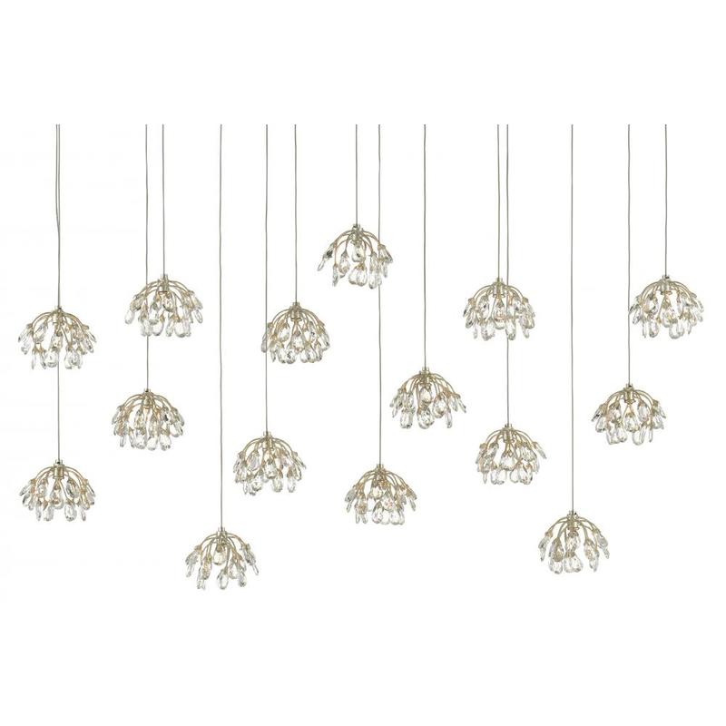 Currey Crystal Bud Rectangular 15 Light Multi Drop Pendant 9000 0671