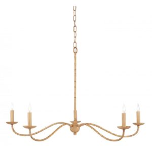 Currey Saxon Rattan Small Chandelier 9000 0848