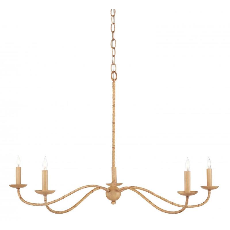Currey Saxon Rattan Small Chandelier 9000 0848