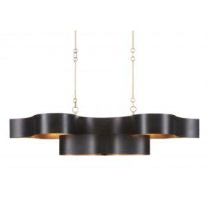 Currey Grand Lotus Black Oval Chandelier 9000 0853