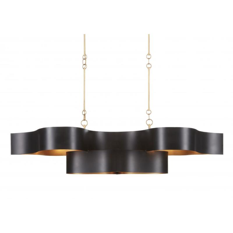 Currey Grand Lotus Black Oval Chandelier 9000 0853