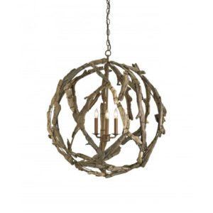 Currey Driftwood Orb Chandelier 9078