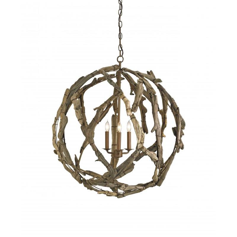Currey Driftwood Orb Chandelier 9078
