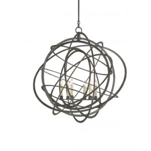 Currey Genesis Black Orb Chandelier 9488