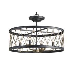 Currey Crisscross Black Pendant 9902