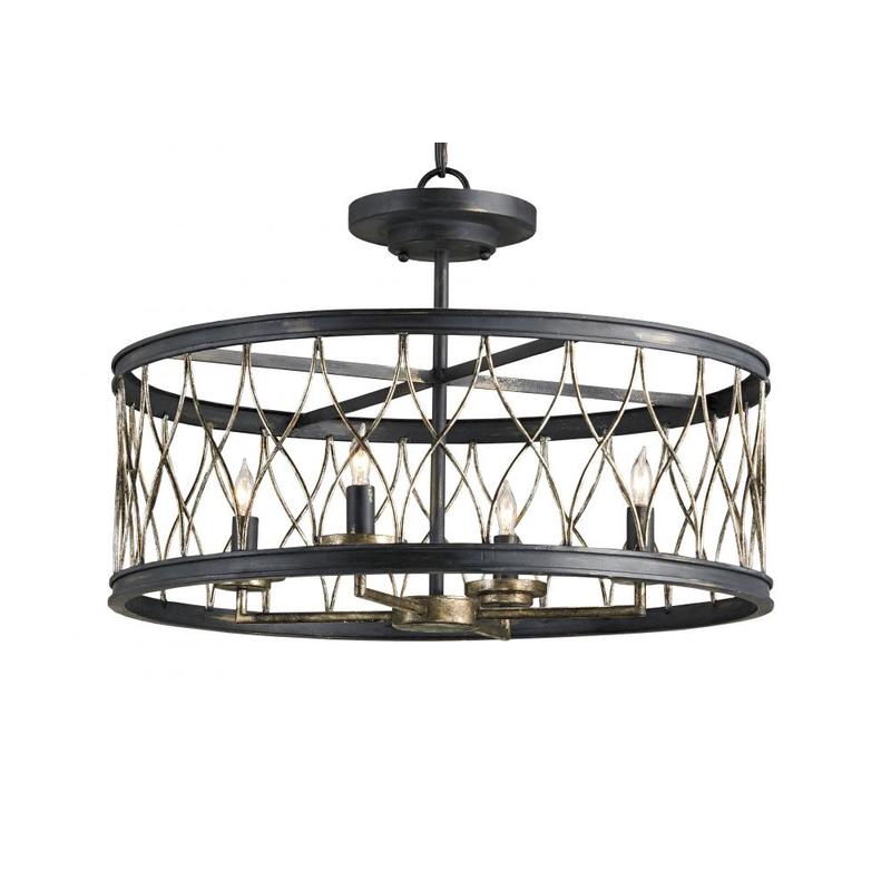 Currey Crisscross Black Pendant 9902