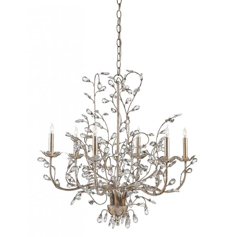 Currey Crystal Bud Silver Medium Chandelier 9973