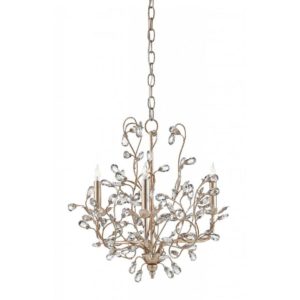 Currey Crystal Bud Silver Small Chandelier 9974