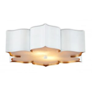 Currey Grand Lotus White Flush Mount 9999 0059