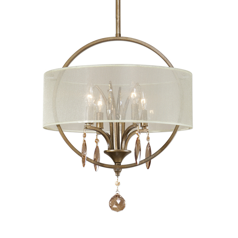 Uttermost Alenya 4 Light Fabric Drum Pendant 21962