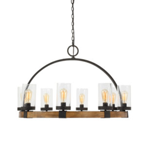 Uttermost Atwood 8 Light Wagon Wheel Pendant 22133