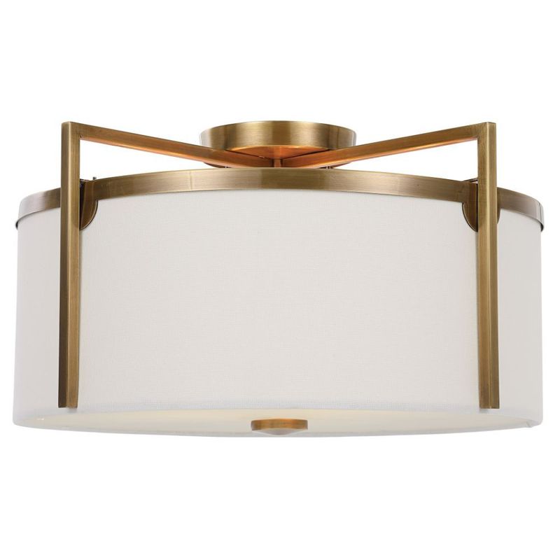 Uttermost Colfax Brass 3 Light Semi Flush 22283