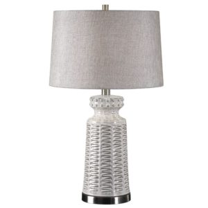 Uttermost Kansa Distressed White Table Lamp 27535 1