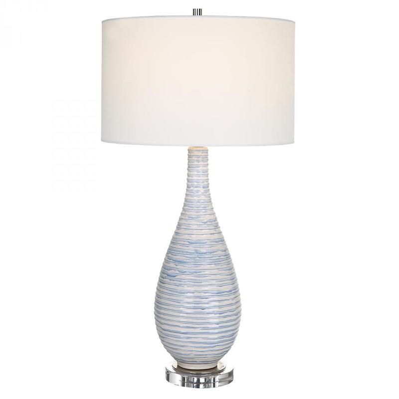 Uttermost Clariot Ribbed Blue Table Lamp 29998 1