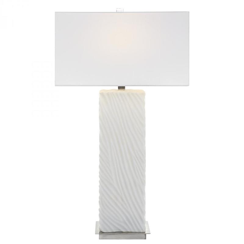 Uttermost Pillar White Marble Table Lamp 30066