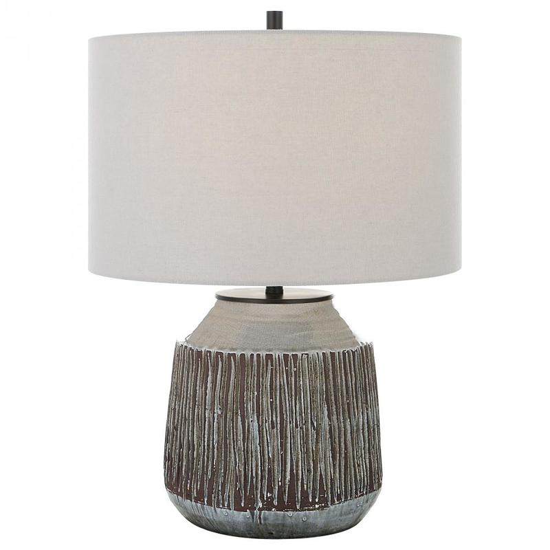 Uttermost Neolithic Blue Gray Table Lamp 30062 1