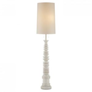 Currey Malayan White Floor Lamp 8000 0112