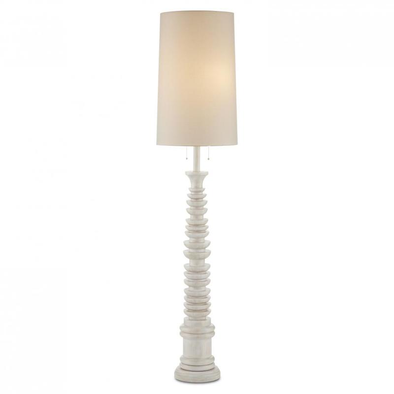Currey Malayan White Floor Lamp 8000 0112