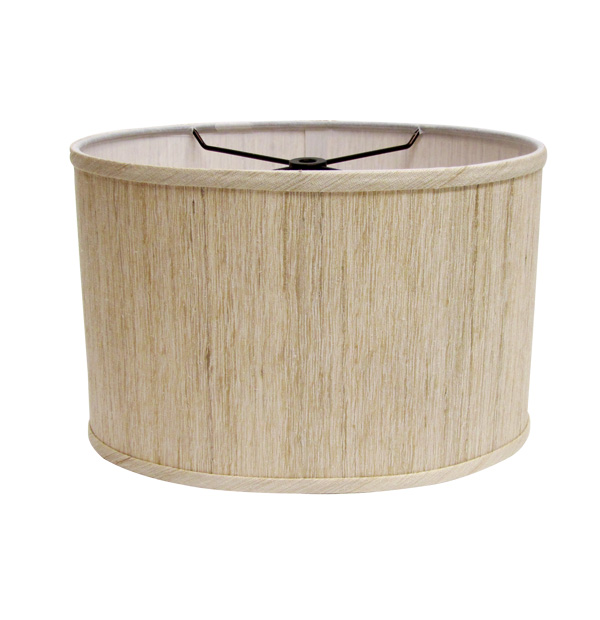 Hardback Drum Lampshade fabricated in Natural Raw Silk
