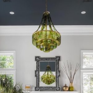 Vintner Green Glass Chandelier