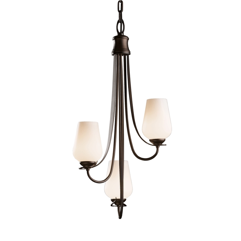 Hubbardton Forge Flora 3 Arm Chandelier