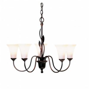 Hubbardton Forge Forged Leaves 5 Arm Chandelier