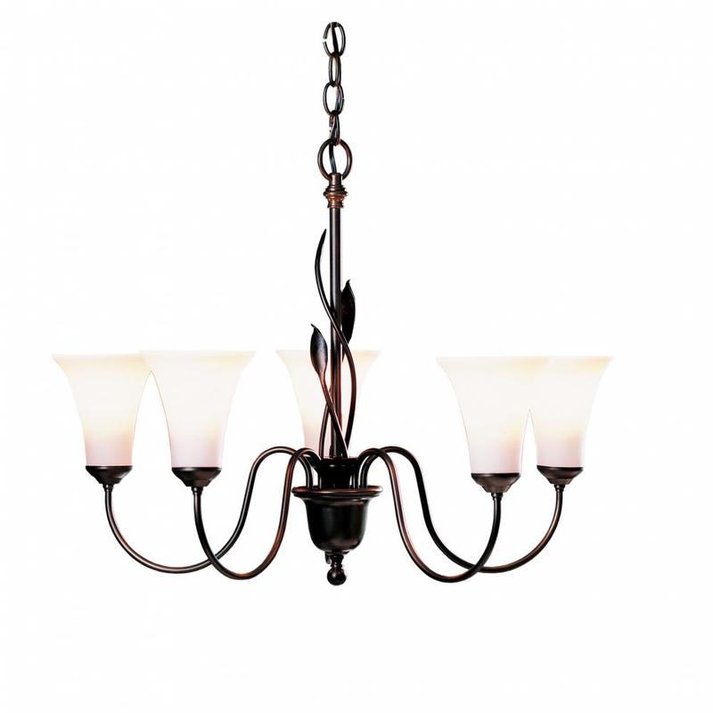 Hubbardton Forge Forged Leaves 5 Arm Chandelier