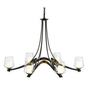 Hubbardton Forge Oval Ribbon 6 Arm Chandelier