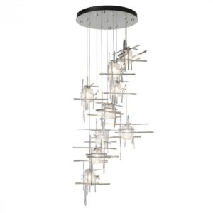 Hubbardton Forge Tura 9-Light Seeded Glass Round Pendant
