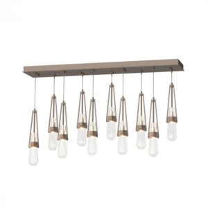 Hubbardton Forge Link 10-Light Blown Glass Rectangular Pendant