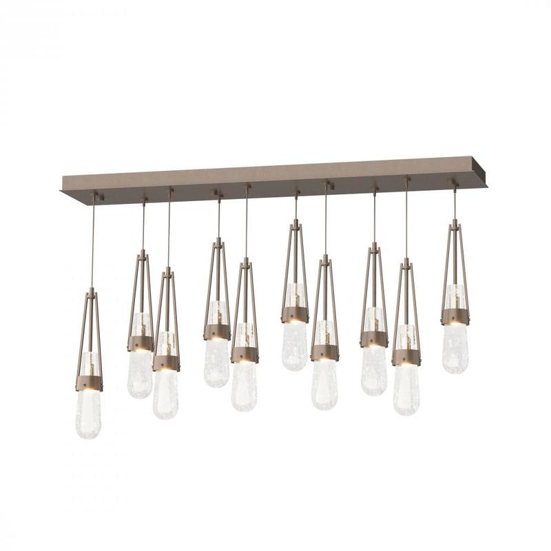 Hubbardton Forge Link 10-Light Blown Glass Rectangular Pendant
