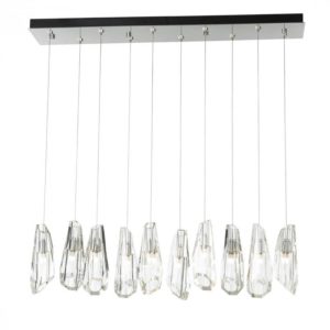 Hubbardton Forge Luma 10-Light Large Crystal Rectangular Pendant
