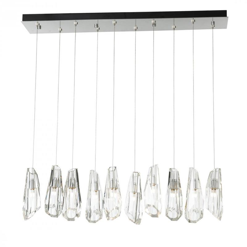 Hubbardton Forge Luma 10-Light Large Crystal Rectangular Pendant