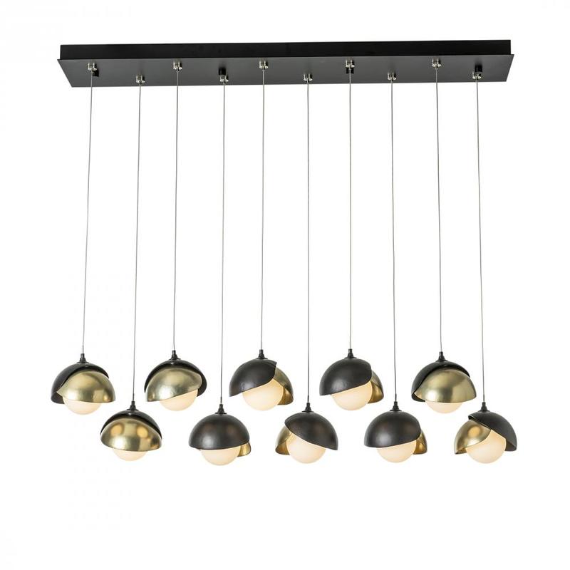 Hubbardton Forge Brooklyn 10-Light Double Shade Rectangular Pendant