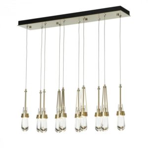 Hubbardton Forge Link 10-Light Clear Glass Rectangular Pendant