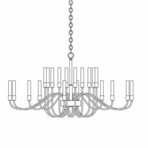 Hubbardton Forge Lisse 20 Arm Chandelier