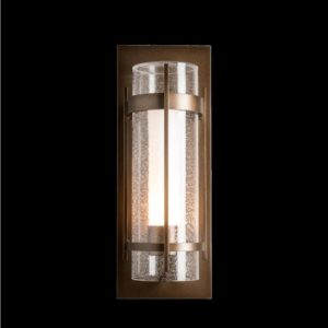 Hubbardton Forge Banded Seeded Glass Large Outdoor Sconce