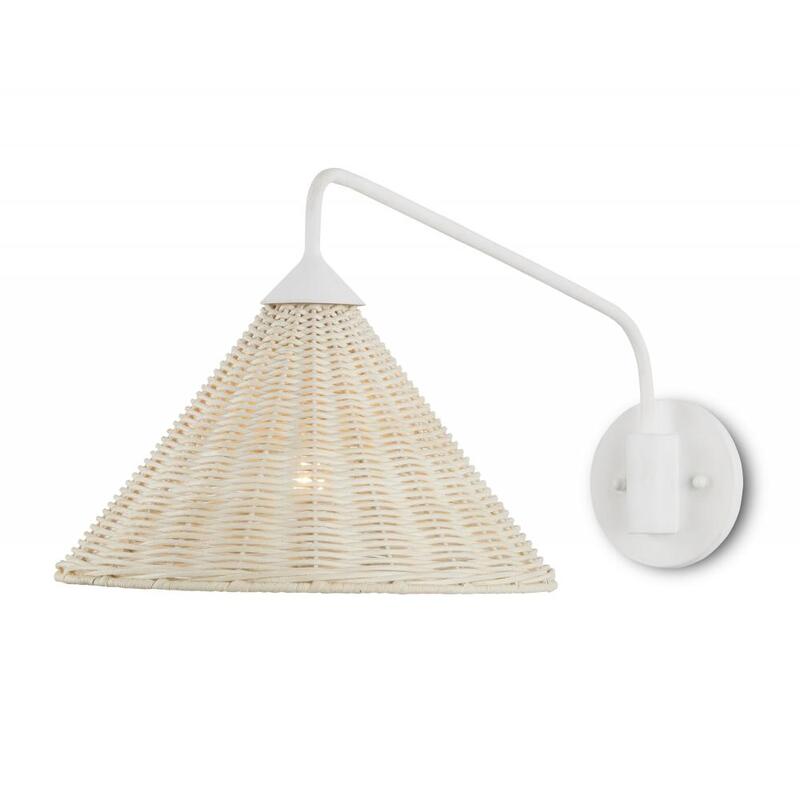 Currey Basket White Swing Arm Wall Sconce 5000 0219