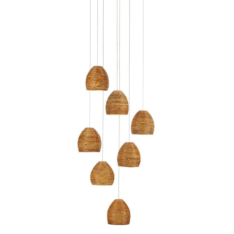 Currey Beehive Round 7 Light Multi Drop Pendant 9000 1000